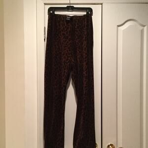 Carol Little M animal print velour pants stretch soft cotton polyester euc